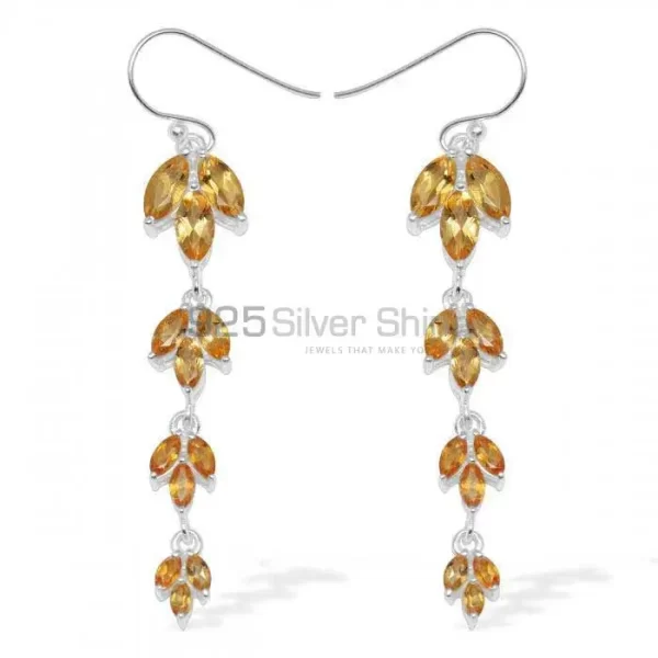 925 Sterling Silver earrings Wholesaler In Semi Precious Citrine Gemstone 925SE953