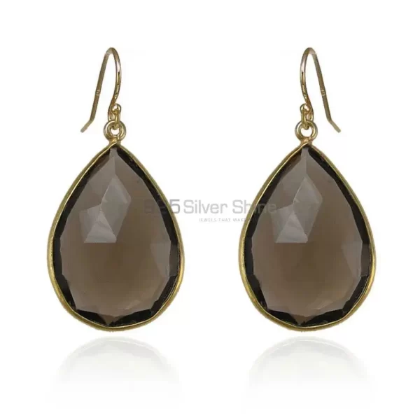 925 Sterling Silver earrings Wholesaler In Semi Precious Smoky Quartz Gemstone 925SE1935