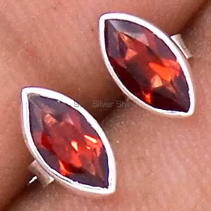 925 Sterling Silver Handmade earrings Exporters In Garnet Gemstone Jewelry 925SE668