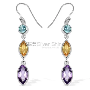 925 Sterling Silver Handmade earrings Exporters In Multi Gemstone Jewelry 925SE1142