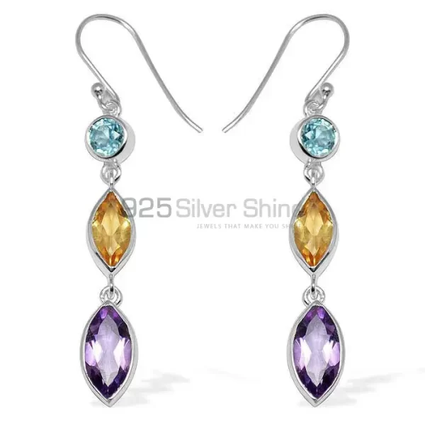 925 Sterling Silver Handmade earrings Exporters In Multi Gemstone Jewelry 925SE1142