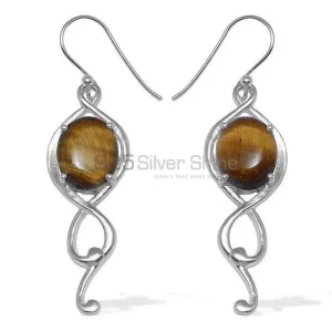 925 Sterling Silver Handmade earrings Exporters In Tiger's Eye Gemstone Jewelry 925SE826