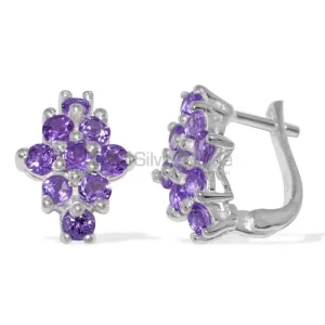 925 Sterling Silver Handmade earrings Manufacturer In Amethyst Gemstone Jewelry 925SE903