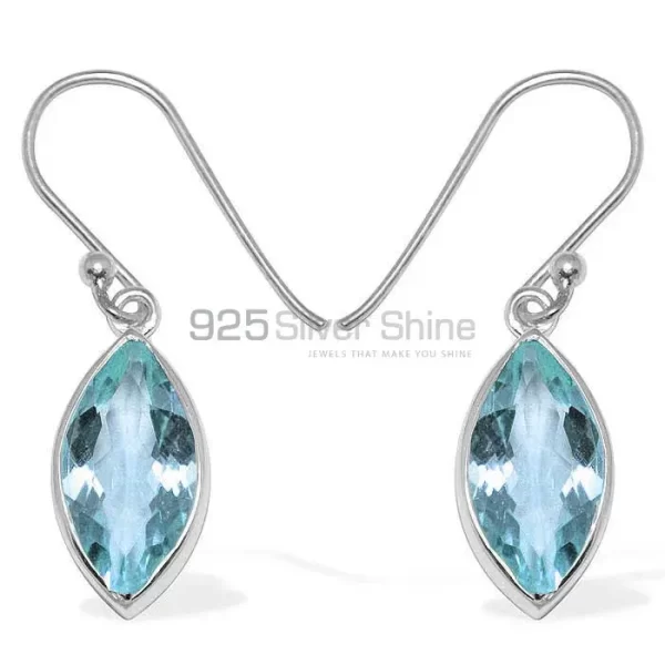 925 Sterling Silver Handmade earrings Manufacturer In Blue Topaz Gemstone Jewelry 925SE1140