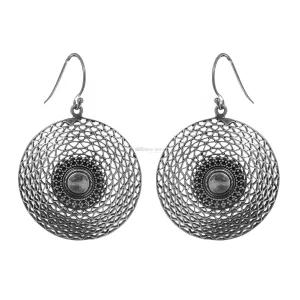 925 Sterling Silver Meditations Filigree earring Jewelry 925SE153