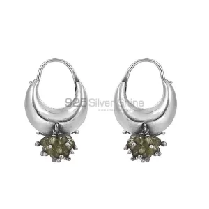 925 Sterling Silver Natural Peridot Roundel Silver earring Jewelry 925SE144