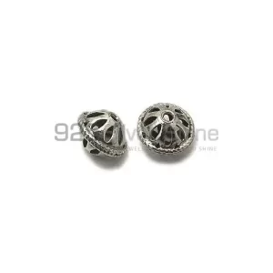 925 Sterling Silver Wholesale Filigree Rondell Beads. 10.5x14.2mm Sold per pkg of 10-925SFB108