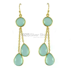 Affordable 925 Sterling Silver earrings In Chalcedony Gemstone Jewelry 925SE1295