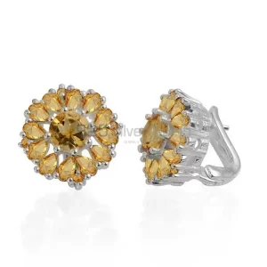 Affordable 925 Sterling Silver earrings In Citrine Gemstone Jewelry 925SE988