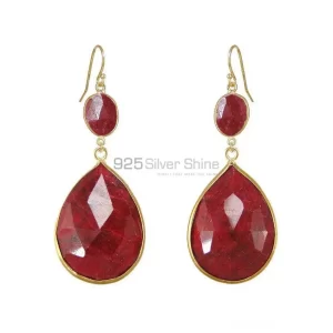 Affordable 925 Sterling Silver earrings In Dyed Ruby Gemstone Jewelry 925SE1891