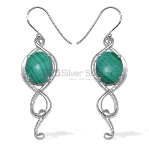 Affordable 925 Sterling Silver earrings In Malachite Gemstone Jewelry 925SE830