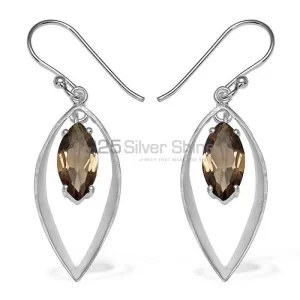 Affordable 925 Sterling Silver earrings In Smoky Quartz Gemstone Jewelry 925SE909