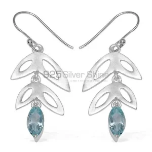 Affordable 925 Sterling Silver earrings Wholesaler In Blue Topaz Gemstone Jewelry 925SE761