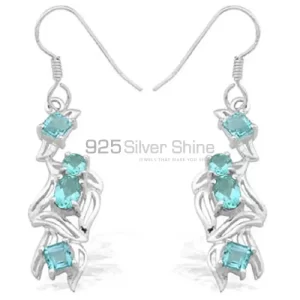 Affordable 925 Sterling Silver earrings Wholesaler In Blue Topaz Gemstone Jewelry 925SE919