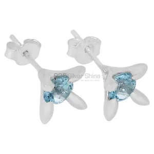 Affordable 925 Sterling Silver Handmade earrings Exporters In Blue Topaz Gemstone Jewelry 925SE534
