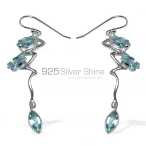 Affordable 925 Sterling Silver Handmade earrings Exporters In Blue Topaz Gemstone Jewelry 925SE929