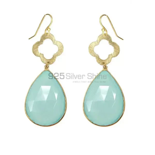 Affordable 925 Sterling Silver Handmade earrings Exporters In Chalcedony Gemstone Jewelry 925SE1911