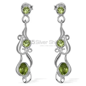 Affordable 925 Sterling Silver Handmade earrings Exporters In Peridot Gemstone Jewelry 925SE771