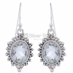 Affordable 925 Sterling Silver Handmade earrings Manufacturer In Blue Topaz Gemstone Jewelry 925SE1221