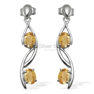 Affordable 925 Sterling Silver Handmade earrings Manufacturer In Citrine Gemstone Jewelry 925SE1072