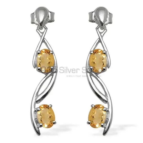 Affordable 925 Sterling Silver Handmade earrings Manufacturer In Citrine Gemstone Jewelry 925SE1072