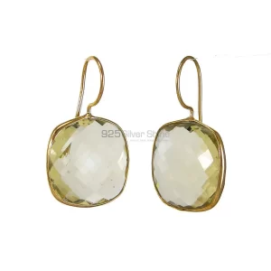 Affordable 925 Sterling Silver Handmade earrings Manufacturer In Lemon Quartz Gemstone Jewelry 925SE1975