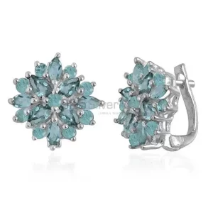 Affordable 925 Sterling Silver Handmade earrings Suppliers In Blue Topaz Gemstone Jewelry 925SE1003