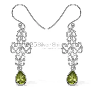 Affordable 925 Sterling Silver Handmade earrings Suppliers In Peridot Gemstone Jewelry 925SE766