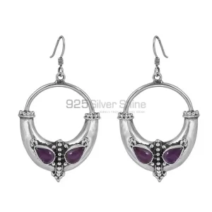 Amethyst Semi Precious Stone earring In Sterling Silver Jewelry 925SE43