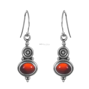 Antique Look Silver earring In Natural Carnelian Gemstone Jewelry 925SE172