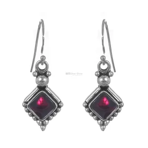 Antique Silver Jewelry In Natural Garnet Gemstone earring 925SE175