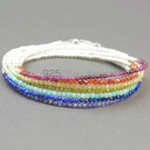 Beads Chakra Bracelet With Sterling Silver Jewelry SSCB104