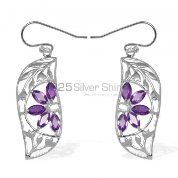 Beautiful 925 Sterling Silver earrings In Amethyst Gemstone Jewelry 925SE910