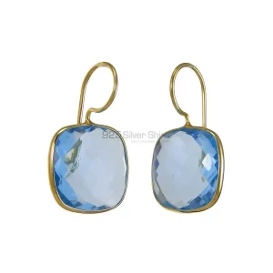 Beautiful 925 Sterling Silver earrings In Blue Quartz Gemstone Jewelry 925SE1971