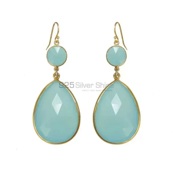 Beautiful 925 Sterling Silver earrings In Chalcedony Gemstone Jewelry 925SE1892