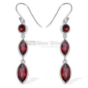 Beautiful 925 Sterling Silver earrings In Garnet Gemstone Jewelry 925SE1147