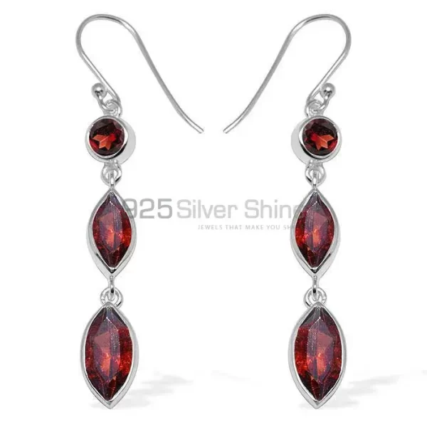 Beautiful 925 Sterling Silver earrings In Garnet Gemstone Jewelry 925SE1147
