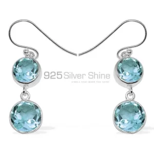 Beautiful 925 Sterling Silver earrings Wholesaler In Blue Topaz Gemstone Jewelry 925SE1157