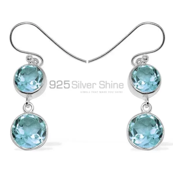 Beautiful 925 Sterling Silver earrings Wholesaler In Blue Topaz Gemstone Jewelry 925SE1157