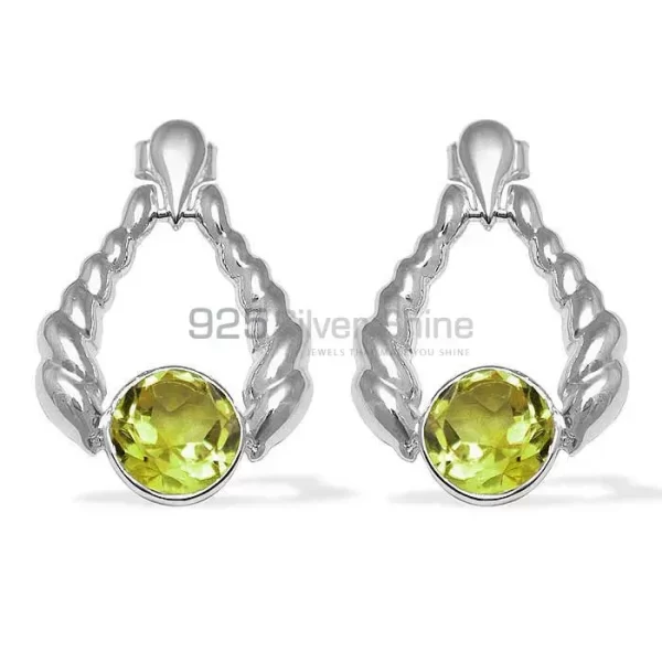 Beautiful 925 Sterling Silver earrings Wholesaler In Lemon Quartz Gemstone Jewelry 925SE1078