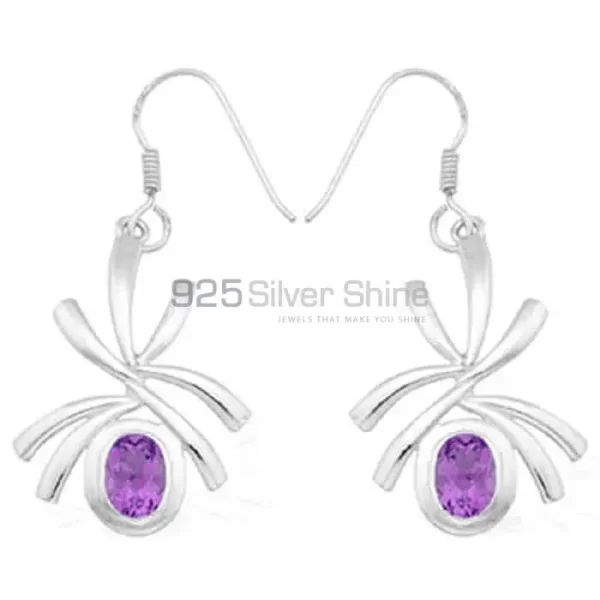 Beautiful 925 Sterling Silver Handmade earrings Exporters In Amethyst Gemstone Jewelry 925SE930