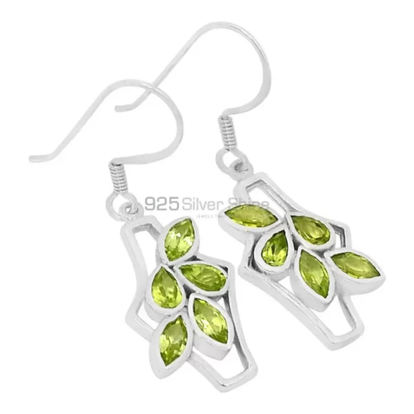 Beautiful 925 Sterling Silver Handmade earrings Exporters In Peridot Gemstone Jewelry 925SE614