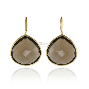 Beautiful 925 Sterling Silver Handmade earrings Exporters In Smoky Quartz Gemstone Jewelry 925SE1991