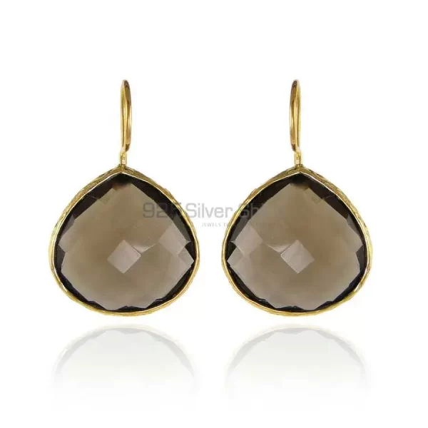Beautiful 925 Sterling Silver Handmade earrings Exporters In Smoky Quartz Gemstone Jewelry 925SE1991