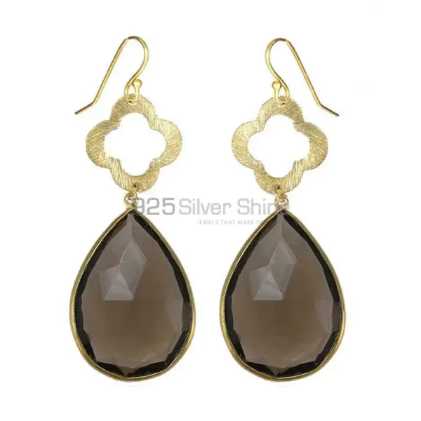 Beautiful 925 Sterling Silver Handmade earrings Exporters In Smoky Quartz Gemstone Jewelry 925SE1912