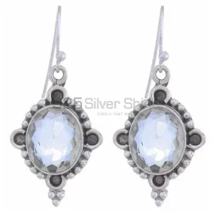 Beautiful 925 Sterling Silver Handmade earrings Manufacturer In Blue Topaz Gemstone Jewelry 925SE1222