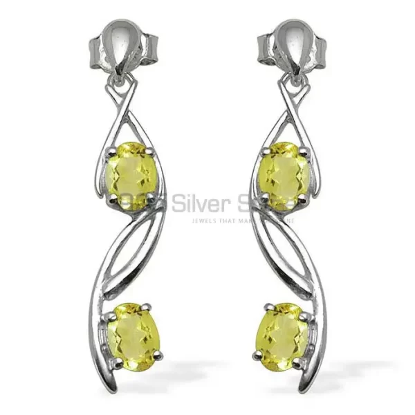 Beautiful 925 Sterling Silver Handmade earrings Manufacturer In Lemon Quartz Gemstone Jewelry 925SE1073