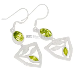 Beautiful 925 Sterling Silver Handmade earrings Manufacturer In Peridot Gemstone Jewelry 925SE362