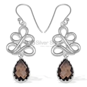 Beautiful 925 Sterling Silver Handmade earrings Manufacturer In Smoky Quartz Gemstone Jewelry 925SE836