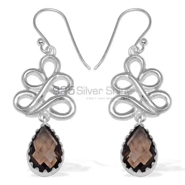 Beautiful 925 Sterling Silver Handmade earrings Manufacturer In Smoky Quartz Gemstone Jewelry 925SE836